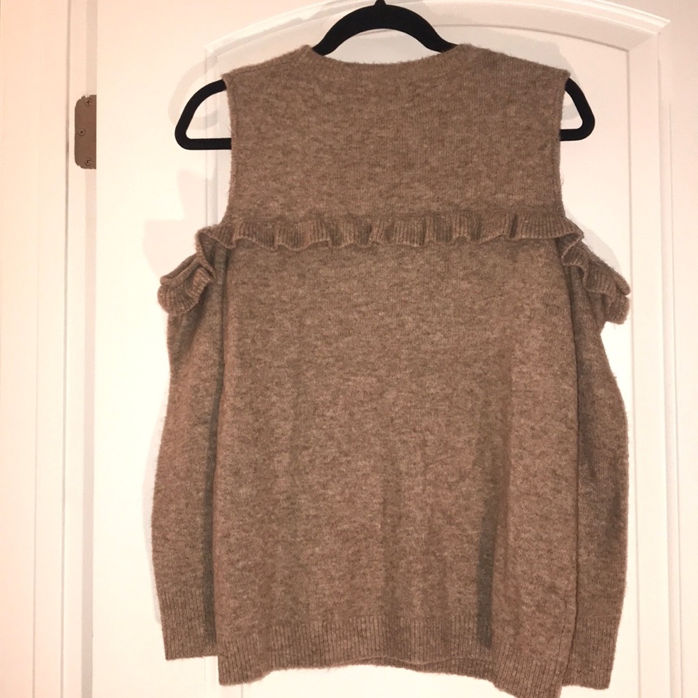 LOFT Ruffle Cold Shoulder Sweater - Picture 3 of 5